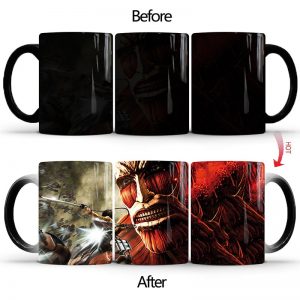 1Pcs 350ml New Attack On Titan Color Changing Mug Home Ceramic Coffee Milk Cup Creative Birthday Gift for Children Friends Kids