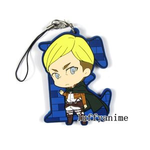 Attack on Titan Rubber Mascot Pendant Eren Jager Levi Ackerman Erwin Smith Christa Lenz Connie Springe Phone Strap Keychain